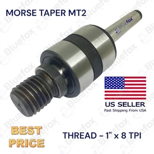 Live Ball Bearing Tailstock Chuck Adapter / Center 1" x 8 TPI with MT2 Arbor New - Picture 1 of 8
