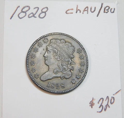 1828 CH AU  EARLY 100% ORIGINAL HALF CENT FREE SHIPPING!!!!!!! Cover
