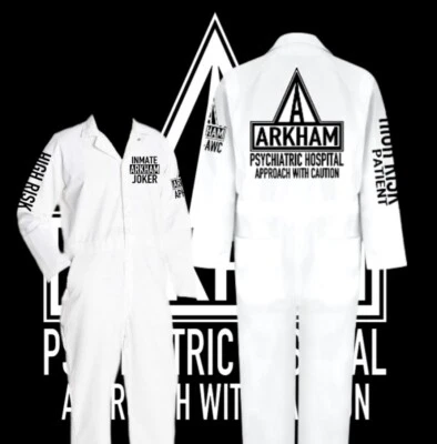 Prison Jumpsuit, Arkham Asylum, Halloween Costume, Cosplay, Unisex, White.  - Image 1 of 3