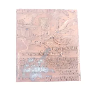 Enamel Advertisement Printer Block Metal Vintage Car Appliances Cut - Picture 1 of 4