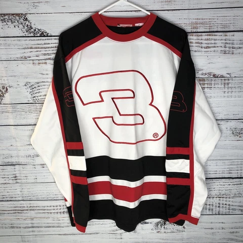Vintage Dale Earnhardt Sr. Long Sleeve Hockey Jersey Pullover Mens Medium Nascar Cover
