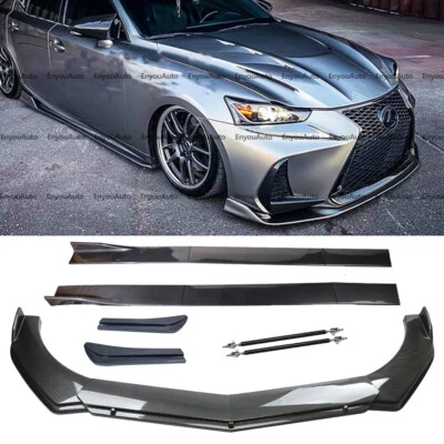 For Lexus LS460 LS500 Front Bumper Lip 86" Side Skirt Rear Bumper Carbon Fiber  Foto 1 de 4