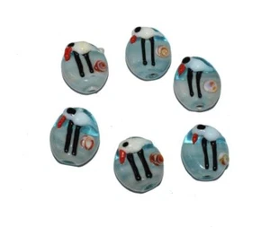20 Pcs Glass Beads Lampwork Handmade Bumpy Sputnick Rondelle Beads 16x11 MM - Picture 1 of 16