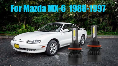 Kit de faros LED para Mazda MX-6 1988-1997 9004 HB1 6000K bombillas blancas haz alto-bajo Foto 1 de 4