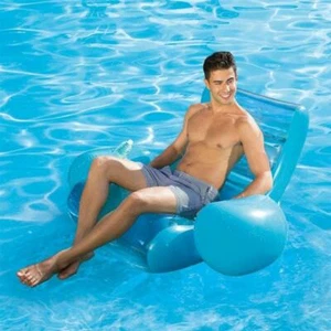 Schwimm Sessel Pool Liege aufblasbarer Poolsitz Schwimmliege Luftmatratze -100kg - Bild 1 von 2