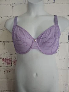 Savage Fenty Underwire Bra Semi-sheer Purple size 38G Adjustable Straps New Tags - Picture 1 of 18
