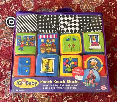 Baby IQ Soft Interactive Knock Knock Blocks Educational Sensory Toy - Image 1 of 4