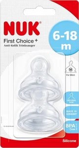 NUK First Choice+ Teats for Baby Bottles | 6-18 Months | Flow Control | Vent | | - Picture 1 of 5