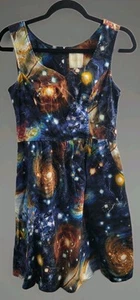 ModCloth Gr. Medium Solar System Galaxy Print Kleid Navy Ärmellos Weltraum Taschen - Bild 1 von 8