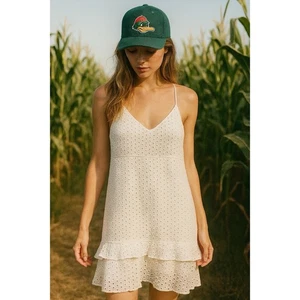 Vestido Express Grande Blanco Coqueta Playa Boho Hada Cottagecore Niveles Maxi Y2K - Imagen 1 de 11