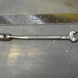 VINTAGE CRAFTSMAN WRENCH 5/8” SOCKET FLEX HEAD COMBINATION =V= SERIES -USA Used - Picture 1 of 13