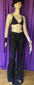 ETHYL Black Soft Brushed Denim Wide-Leg Chico Pants Size 4 Tall - Inseam 36” EUC - Picture 1 of 13