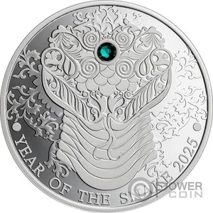 SNAKE Lunar Year 1/2 Oz Silver Coin 2 Cedis Ghana 2025 - Picture 1 of 8