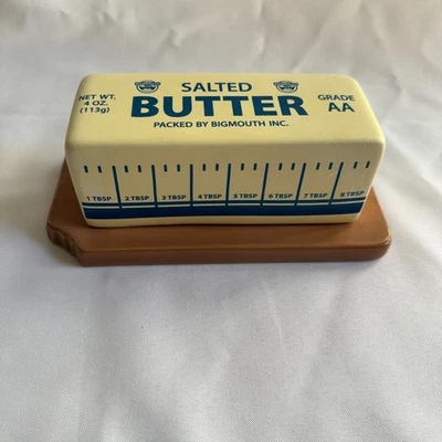 Bigmouth Inc. Salted Butter Stick Shaped Ceramic Butter Dish Kitchen Tabletop - Image 1 of 4