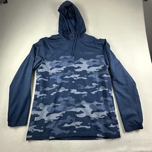 Travis Mathew Jacket Mens Large Blue CAMO TECH HOODIE Full Zip Golf Performance - Picture 1 of 14