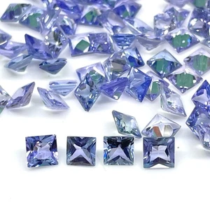 20 Pcs Natural Tanzanite 3.5mm Square Princess Cut Sparkling Loose Gemstones Lot - Picture 1 of 7