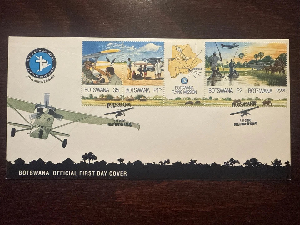 BOTSWANA FDC COVER 2000 YEAR FLYING DOCTOR SERVICE MEDICINE HEALTH STAMPS - image 1 of 1