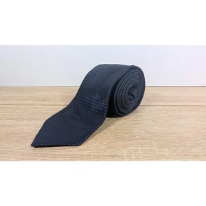 Zenio Navy Blue Textured Microfiber Tie Men’s 3” Handmade Necktie - Picture 1 of 3