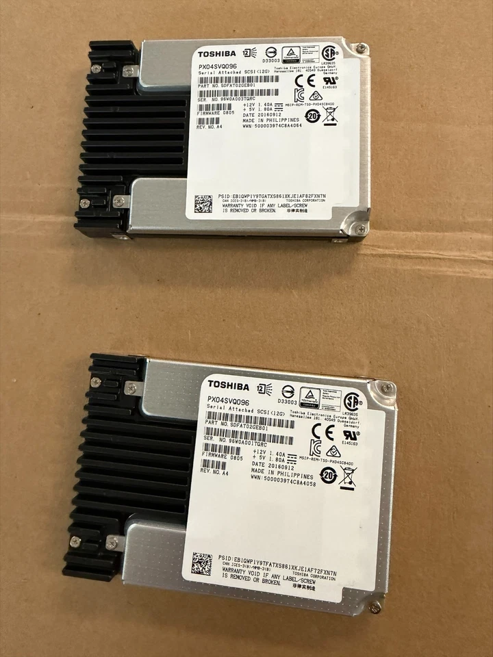 TOSHIBA 960GB SAS 2.5" SSD 12Gb/s PX04SVQ096 - Image 1 of 1