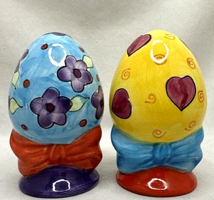 Salero y pimentero colorido pintado a mano vintage (caja abierta) - Imagen 1 de 5