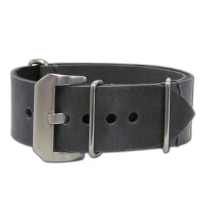 Vintage Leather Watch Band | One-Piece | Charcoal (Loco Horse) - Picture 1 of 2