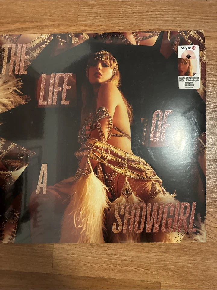 TAYLOR SWIFT The Life of a Showgirl PINK Shimmer VINYL Ltd Ed LP Record +Poster Foto 1 de 1