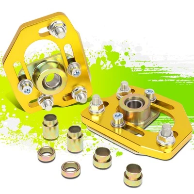 FOR 90-93 FORD MUSTANG FRONT 2PCS ALUMINUM ADJUSTABLE CAMBER/CASTER PLATES GOLD - Image 1 of 4