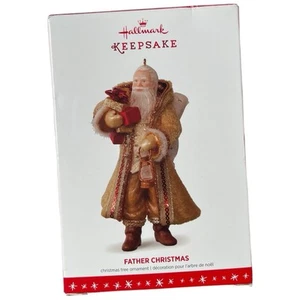 2016 Father Christmas Hallmark Keepsake Ornament #13 Brown Velvet Cloak Box - Picture 1 of 4