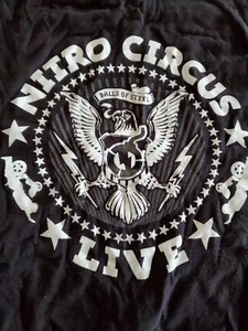 Nitro Circus Live Black T-Shirt Balls of Steel Size Large EUC Free Shipping - Picture 1 of 4