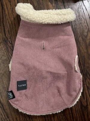 fuzzyard 20th Anniversary pink corduroy dog Jacket Sherpa Lining Size 2 - Image 1 of 4