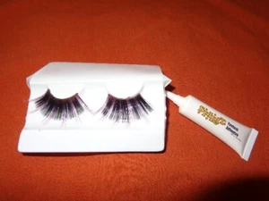 False Eyelashes Pink Black w/ glue - Picture 1 of 1