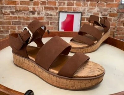 Naturalizer Lodge Brown Comfort Cork Platform Sandal Brooke New Womens - Image 1 of 3