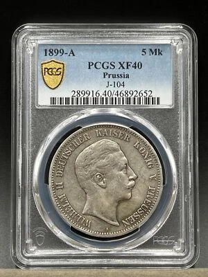 1899-A 5 Mk PCGS XF40 Prussia Silver Coin P213 - Image 1 of 2