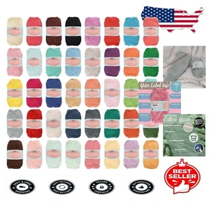 Eco-Friendly 40-Skein Cotton Yarn Pack - Machine Washable Sport Weight - Picture 1 of 7