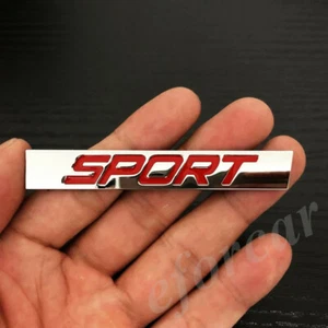 Metal Chrome Red Sport Car Trunk Rear Fender Door Emblem Badge Decal Sticker - Picture 1 of 3