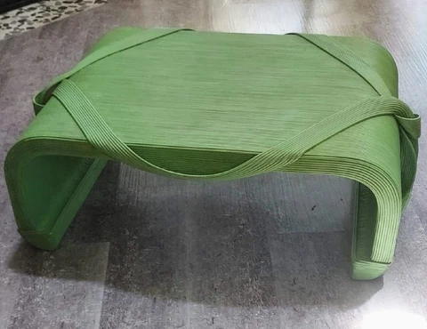 Vintage Pencil REED Waterfall Coffee Table MCM Retro Boho 80s Palm Beach Coastal Cover