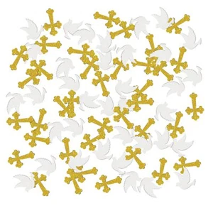 My Baptism Glitter Confetti God Bless First Communion Christening 120pcs - Picture 1 of 8