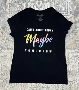 Wound Up I Can't Adult Today Maybe Tomorrow Junior T-Shirt Schwarz Gr. XXL(19) - Bild 1 von 5