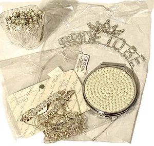 Wedding Hair Accessory Lot Pearl Rhinestone Chains Headband Clips Hairpins Plus - Picture 1 of 6