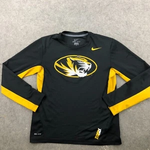 Missouri Tigers Shirt Men Medium Black Spell Out Logo Mizzou Long Sleeve Dri Fit - Picture 1 of 15