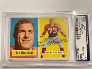 Leo Nomellini Signed 1957 Topps San Francisco 49ers Football HOF PSA/DNA - Picture 1 of 3