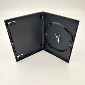 20 BLACK SINGLE DVD CD BLU RAY 14MM STORAGE CASES WITH OUTER SLEEVE CASE - Picture 1 of 4