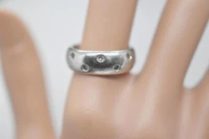 signierter SW Zirkonia Sterling Silber 925 Hochzeit Verlobungsring Bandring - Bild 1 von 6