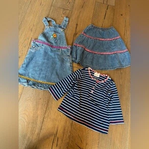 Vintage Hanna Andersson Girls 110 Skirt, Overall Dress + Long Sleeve Top - Picture 1 of 6