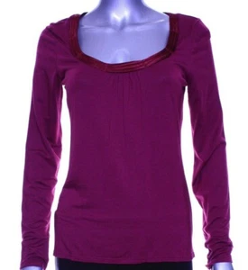 Alfani Intimates Pajama Lounge Top Magenta Purple Satin Trim Stretchy S NWT - Picture 1 of 3
