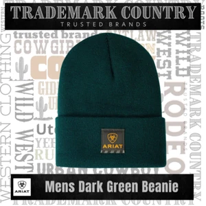Ariat Men's Dark Green Beanie (10041540) - Cheap Ariat Beanie LIMITED STOCK - Picture 1 of 1
