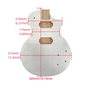 Unfinished Guitar body Mahogany electric guitar Flam Maple Cap LP Style Bolt On - Picture 1 of 14