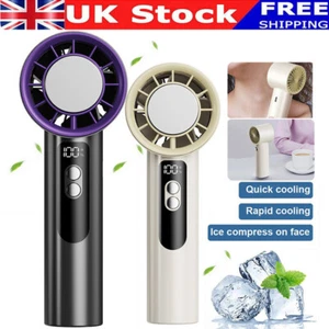 Usb Rechargeable Mini Hand-Held Fan Portable Folding Desk Fan Cooler Cooling UK - Picture 1 of 28