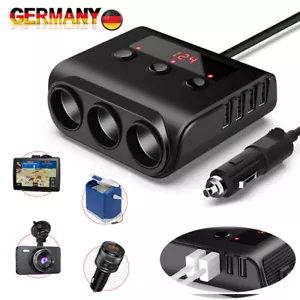 Auto KfZ Adapter 3 Fach Zigarettenanzünder Verteiler mit 4 USB 12V 24V Steckdose - Bild 1 von 16