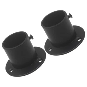  2 Pcs Stainless Steel Flange Seat Shower Rod Socket Closet Pole Holder - Picture 1 of 12